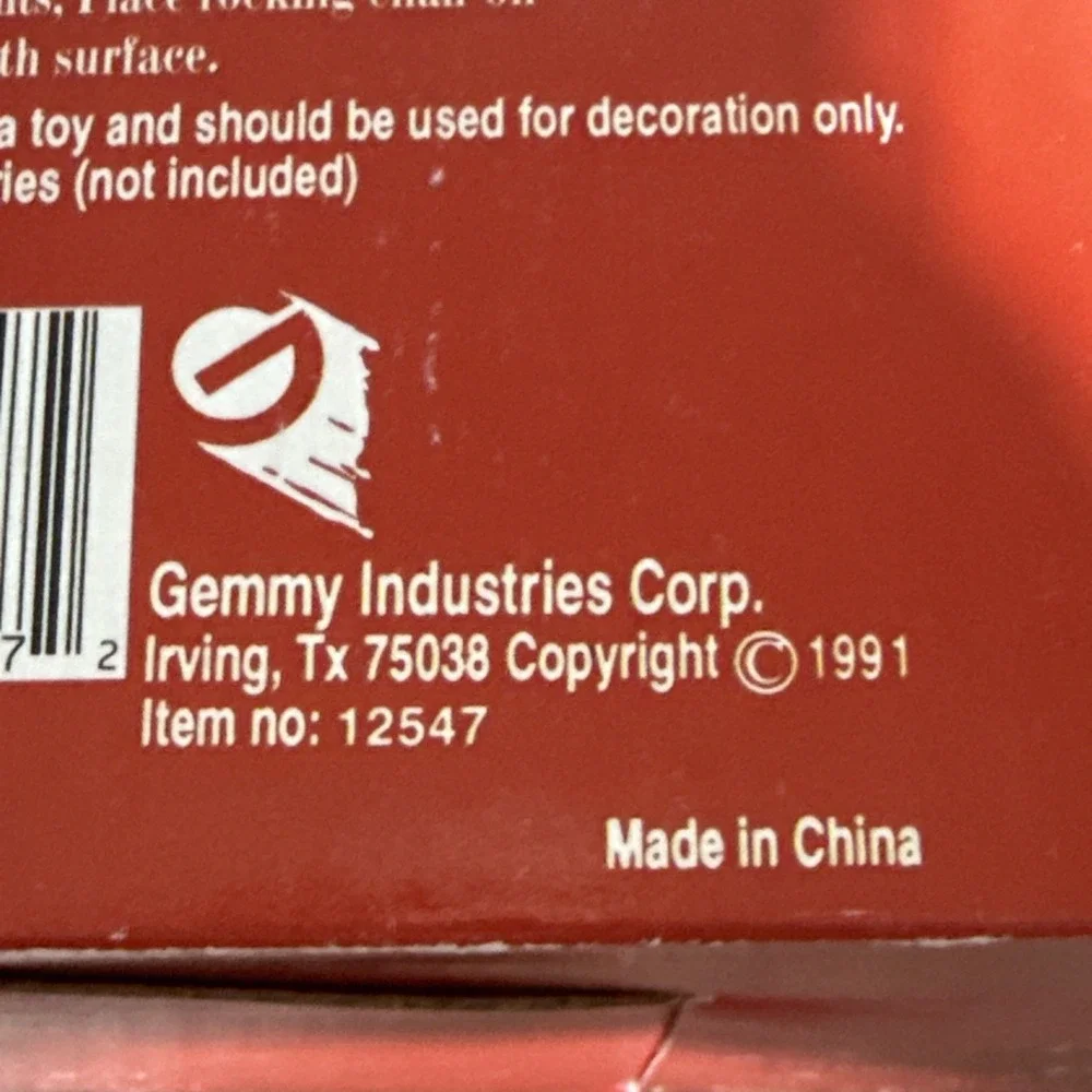 Gemmy North Pole‎ Productions Vtg 1991 Rocking Chair Santa Jingle Bells 13